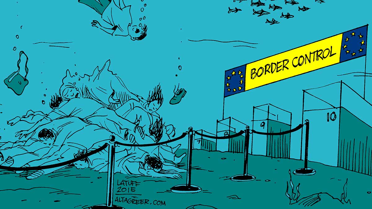 Σκίτσο του Latuff για τους μετανάστες