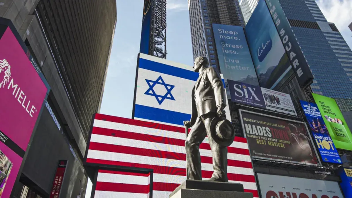 Ισραήλ Παλαιστίνη Γάζα Νέα Υόρκη διαφημίσεις συγκεντρώσεις Εβραίοι πόλεμος